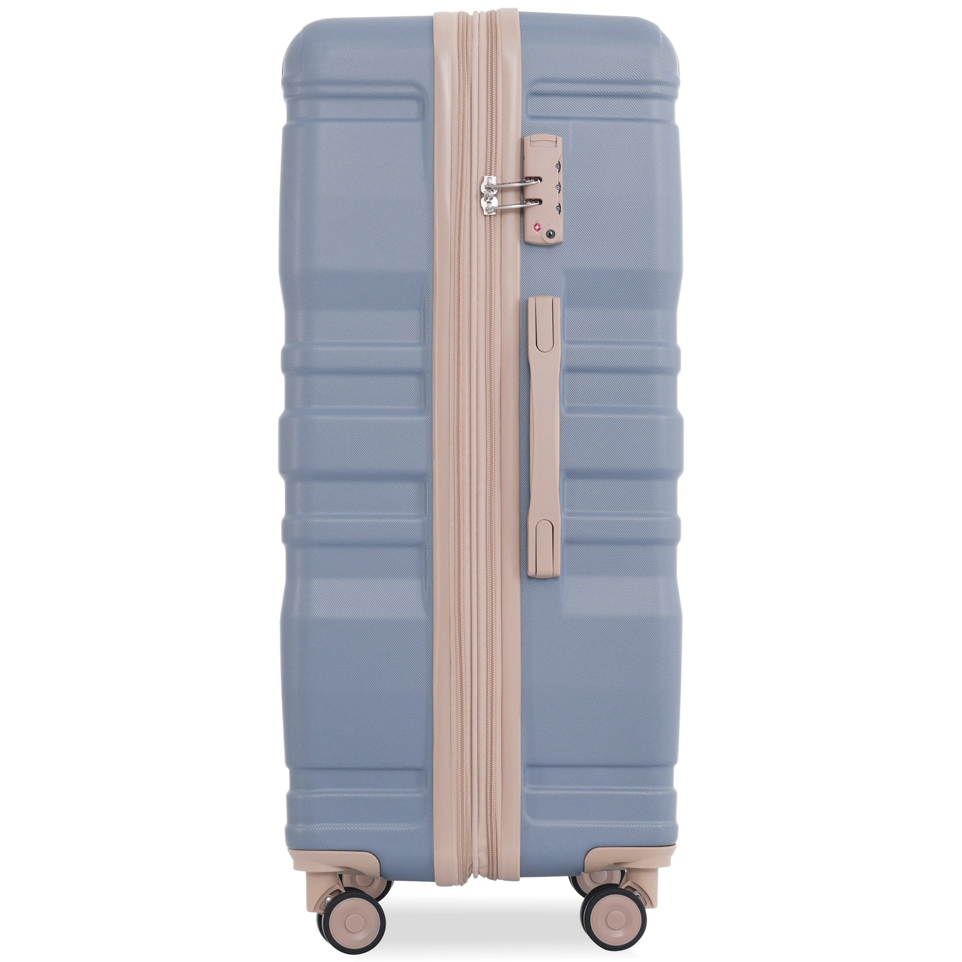 Luggage Sets New Model Expandable ABS Hardshell 3pcs Clearance Luggage (light blue and golden)