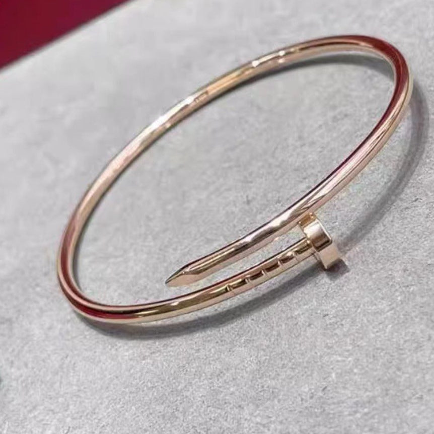 Precision Thick Plating Head and Tail Diamond Fashion Three-Circle Full Diamond Couple Bracelet