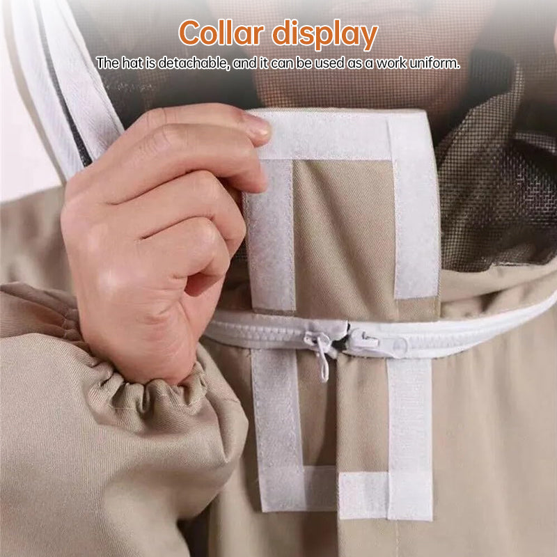1 Set of Professional Ventilated Full - Body Beekeeping Suit with Gloves
