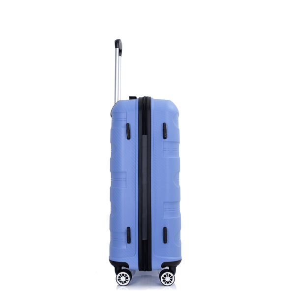 Hardshell Suitcase Spinner Wheels PP Luggage Sets Lightweight Durable Suitcase ,3-Piece Set (20/24/28) ,Purplish Blue