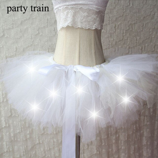 Arrival Women Tulle Tutu Skirt Sexy Mini Fancy Adult Petticoat Fluffy Yarn Ballet Dance Halloween Led Light Up