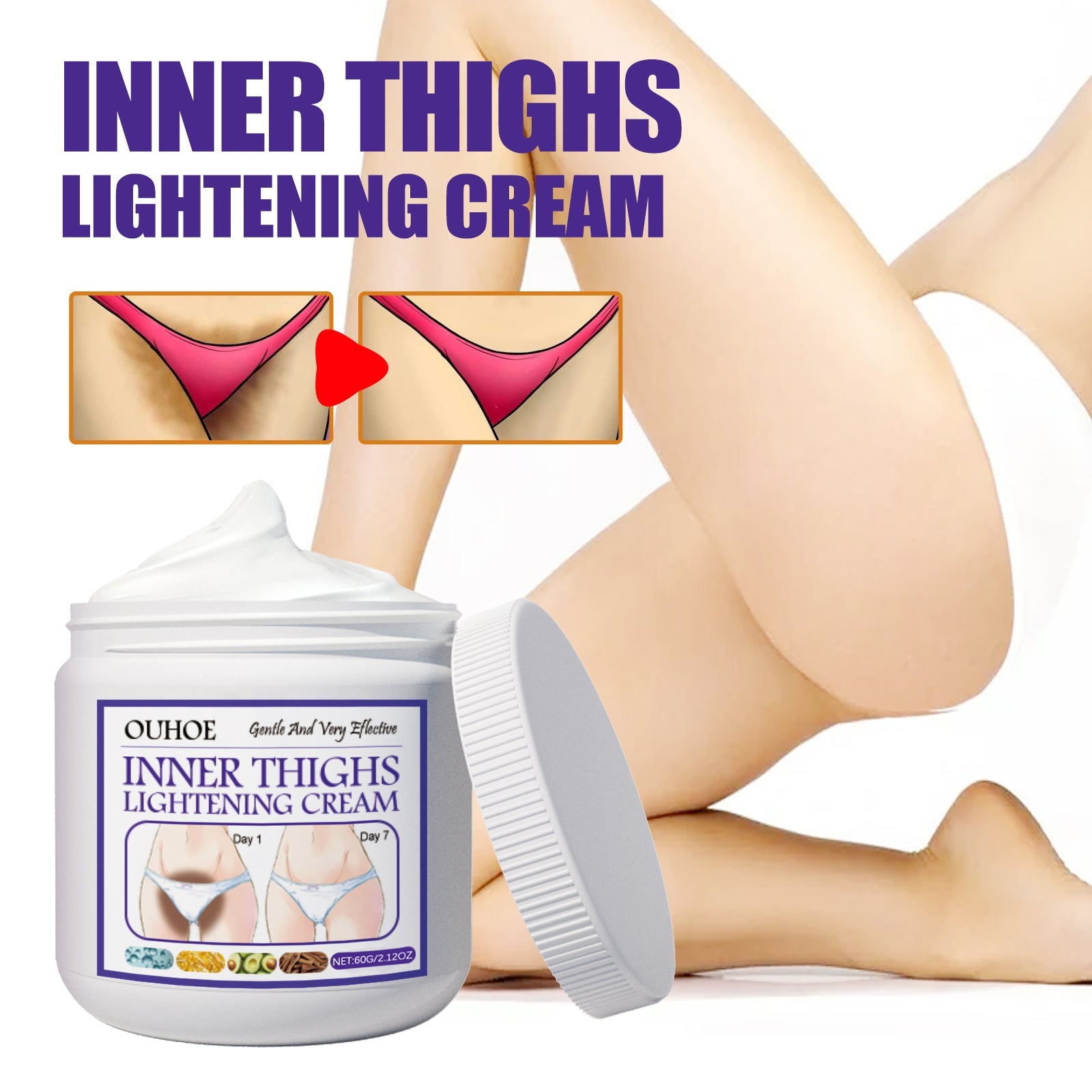 Thigh Beauty Cream, Brightening Inner Thighs, Hydrating And Moisturizing Skin, Cleansing And Caring Leg Beauty Cream