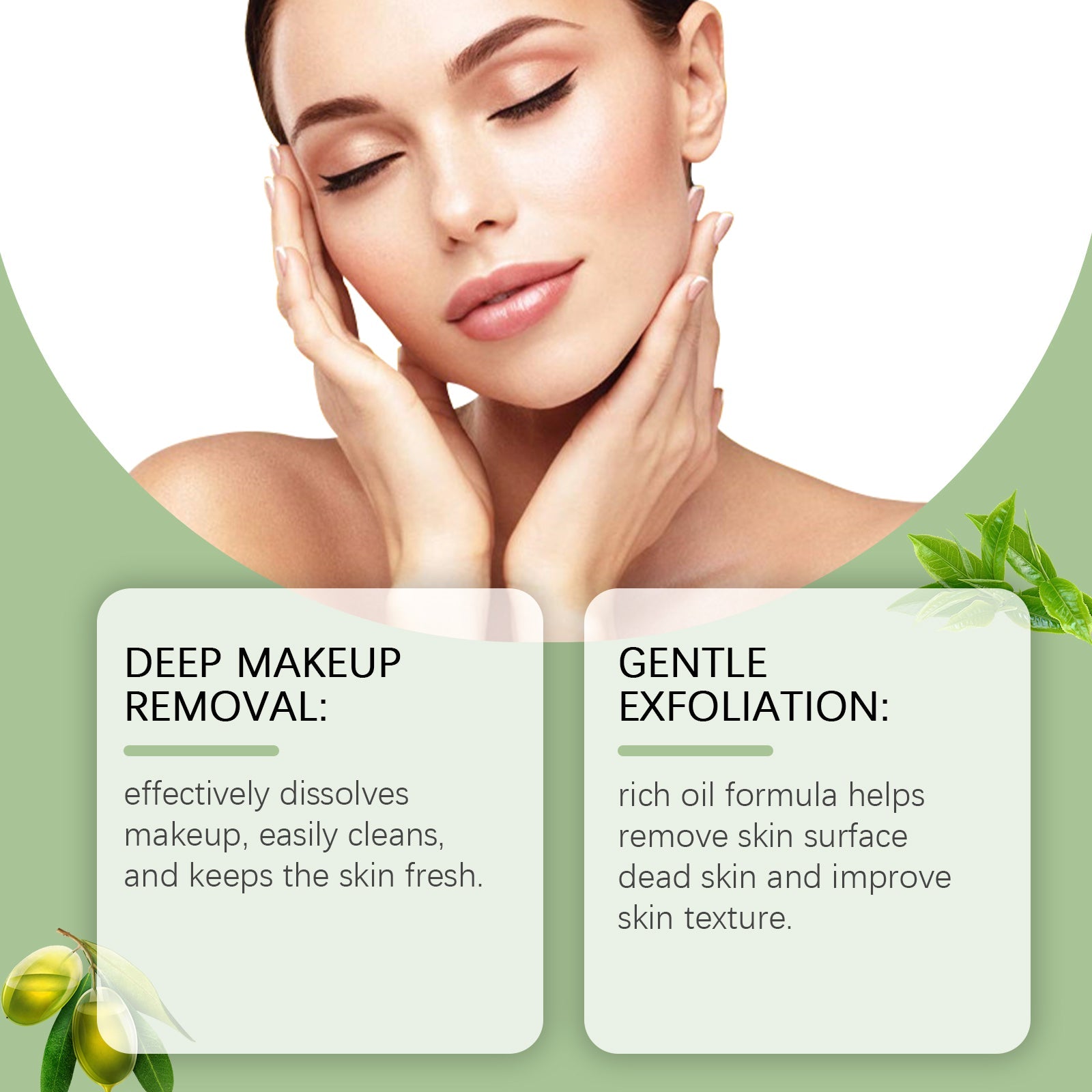 Green Tea Makeup Remover Oil Gently Removes Makeup For Face, Eyes And Lips With Refreshing And Non-Tight Makeup Remover Oil