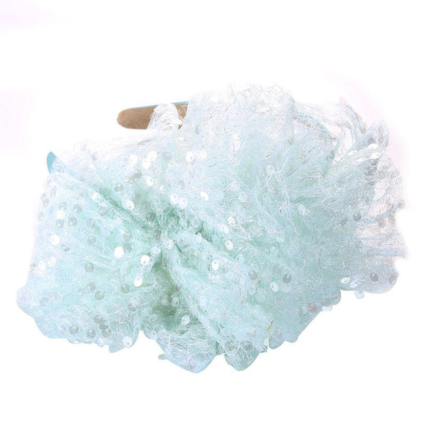 Fashionable fish scale cloud fabric large bow hairband