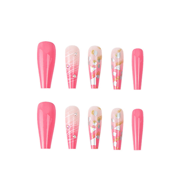 Wear The Same Type Of INS Shell Glitter Powder Spot Drill Nail Patch And Long Ballet Nail