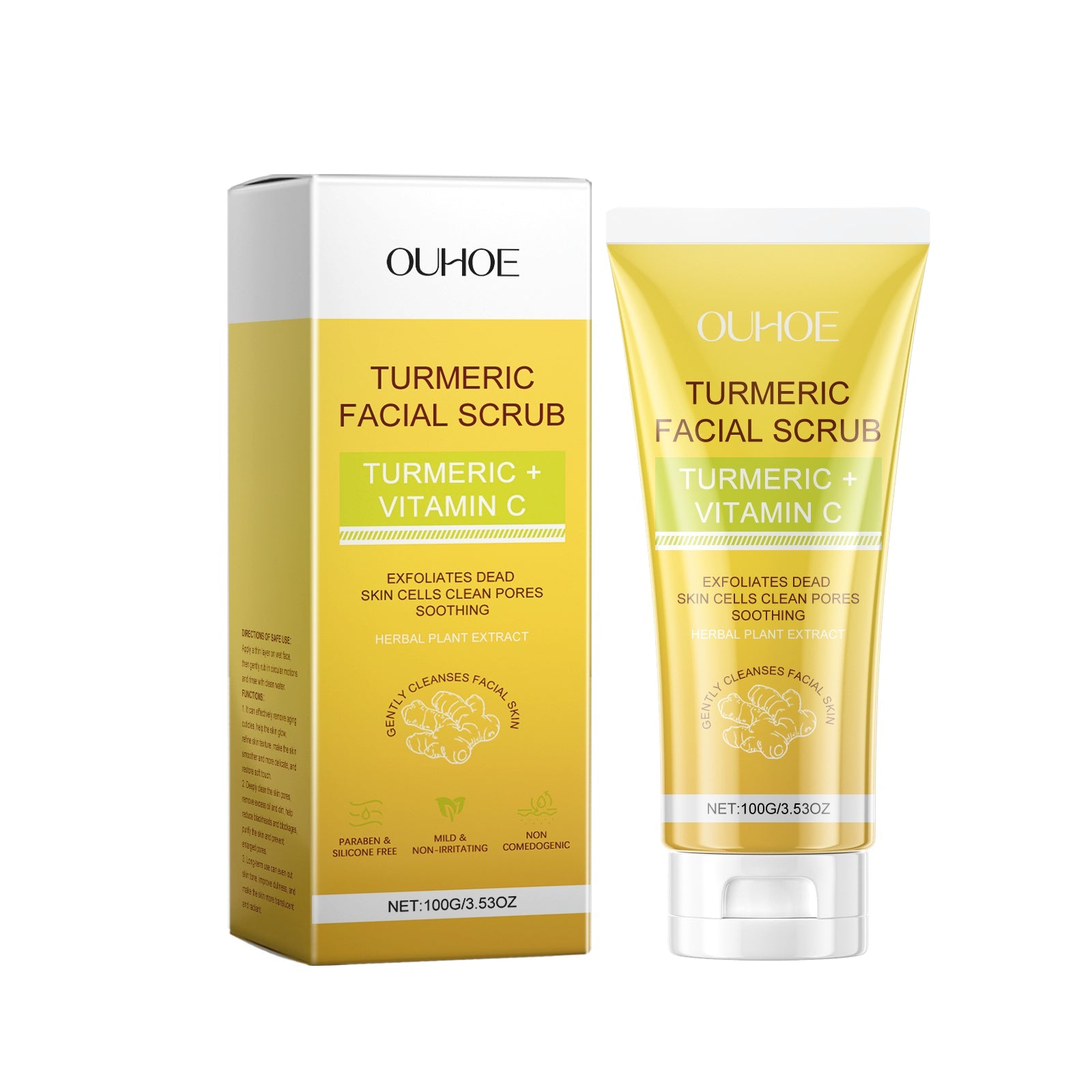 Turmeric Exfoliating Facial Scrub, Gently Repair Dead Skin Exfoliating Bright And Smooth Skin