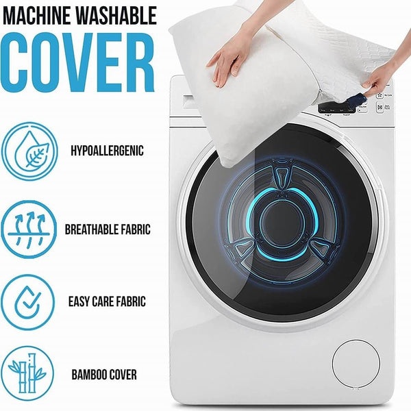 Shredded Memory Foam Bed Pillows for Sleeping, with Washable Removable Bamboo Cooling Sleep Pillow for Back and Side Sleeper