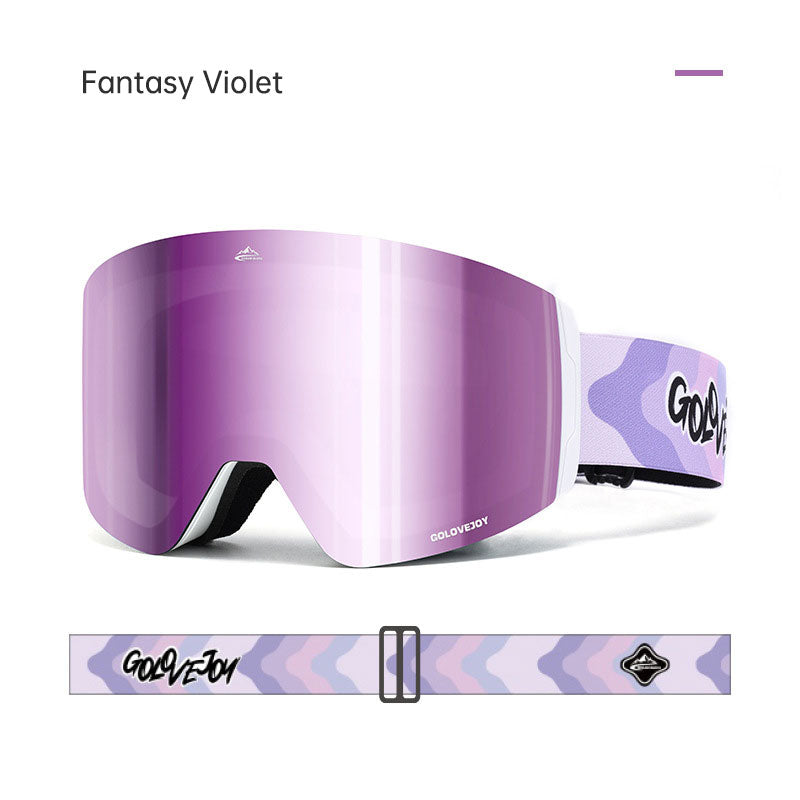 Magnetic ski goggles for men and women double anti-fog outdoor sports riding equipment goggles windproof