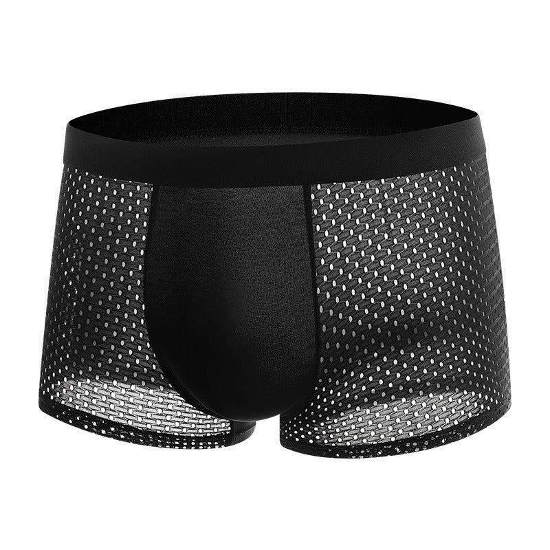 Mesh ice silk mesh underwear for men's square angle underwear