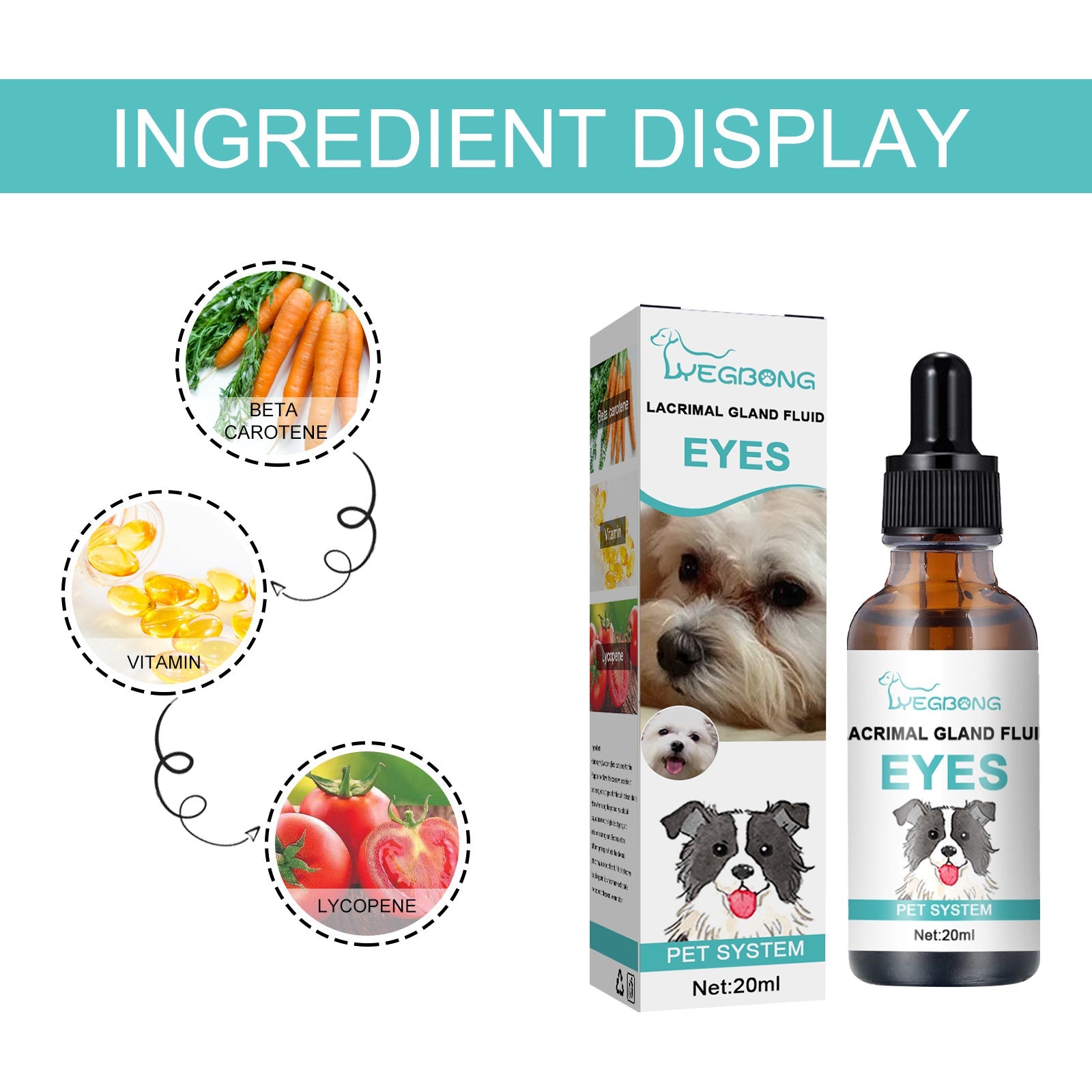 Tear Duct Serum For Dogs, Cats And Dogs Removal Eye Poop Pet Topical Eye Tear Stain Serum