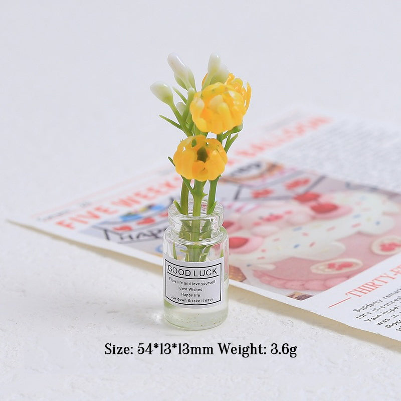 Multicolor three-dimensional luminous vase, creative handmade DIY cream glue accessories, resin small parts