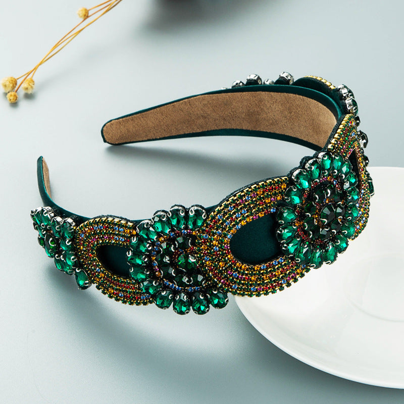 Fashion New Baroque Style Retro Broadside Headband Trendy Street Photography Hair Accessories