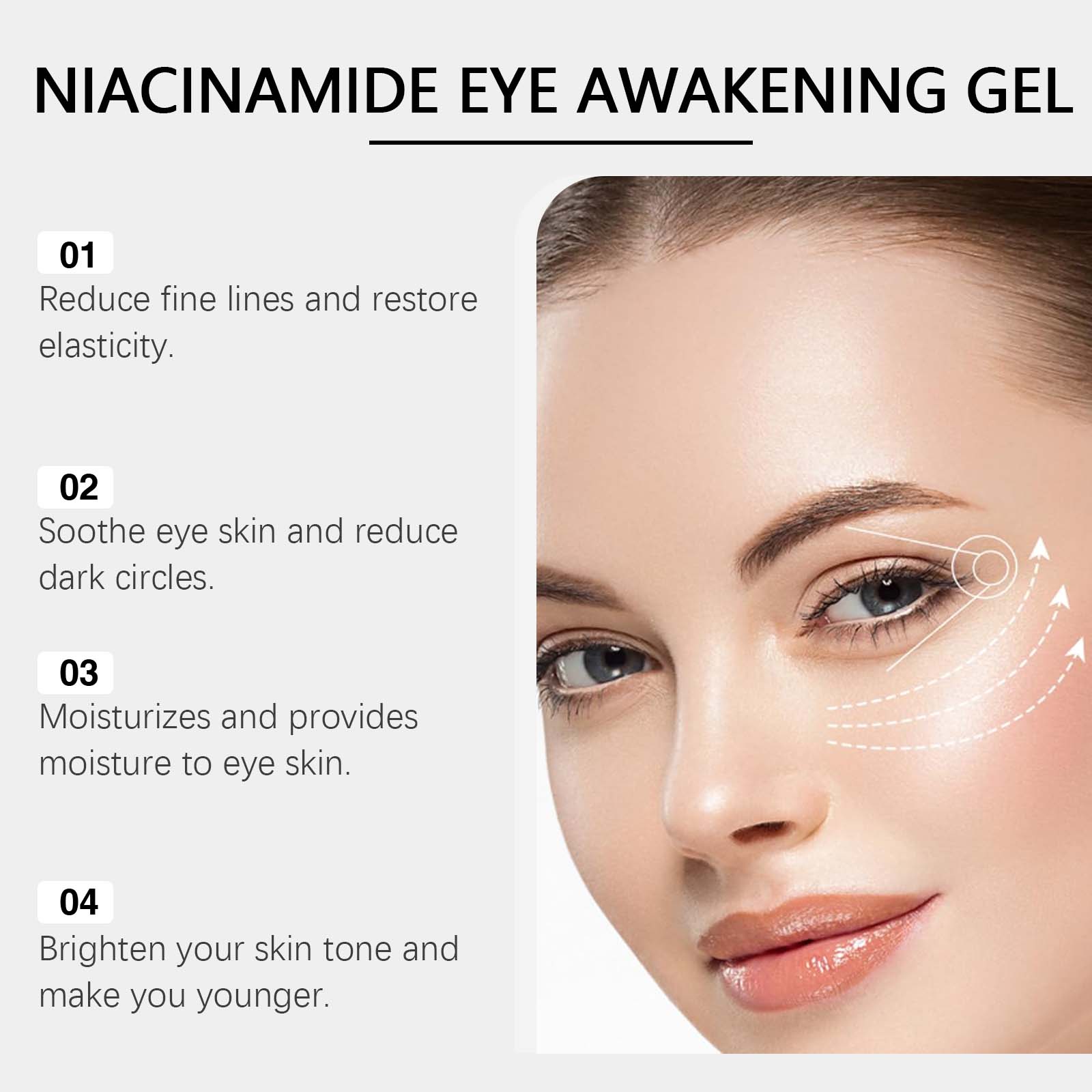 Niacinamide Eye Gel Hydrating And Moisturizing Elastic Firming Skin Around Eye Care Moisturizing Eye Cream