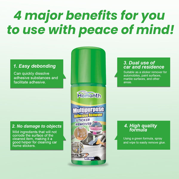 Multipurpose Adhesive Remover, Multi-Purpose Adhesive Removal Self-Adhesive Double-Sided Adhesive Removal Adhesive Cleaning Adhesive No Residue Cleaner
