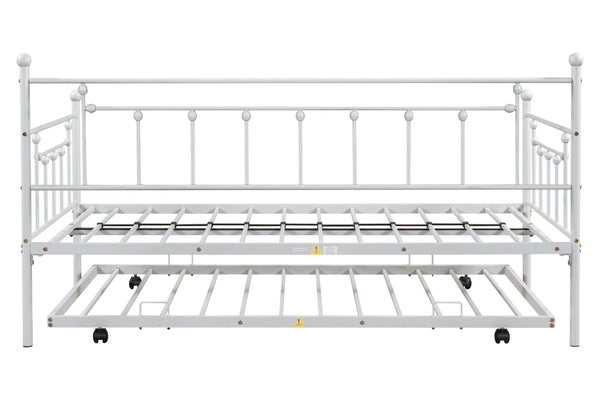 Metal double bed with ear shaft/sturdy/noise reduction/flexible ear shaft/retro style/no need for spring box (LIGHT GREY)