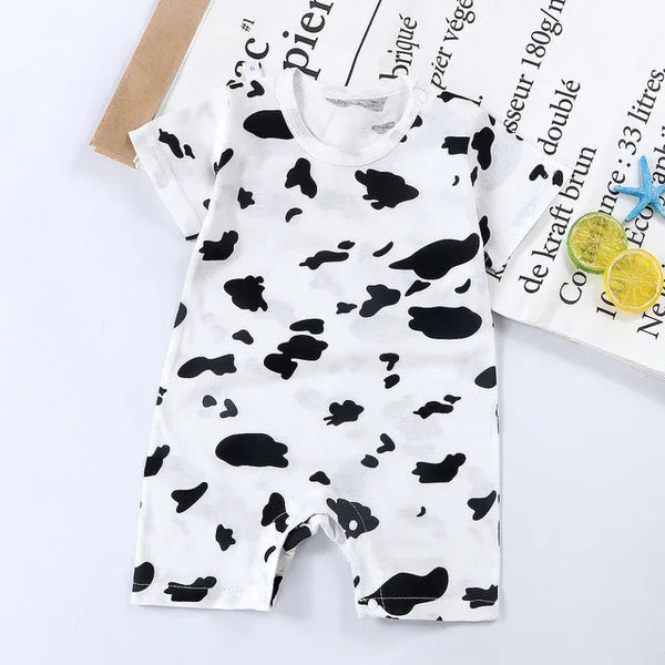 Cotton Newborn Baby Cartoon Short Sleeve Knitted Romper Boy Girl Summer Clothes Bebe Thin Pajamas One Pieces Bodysuit 0-24M