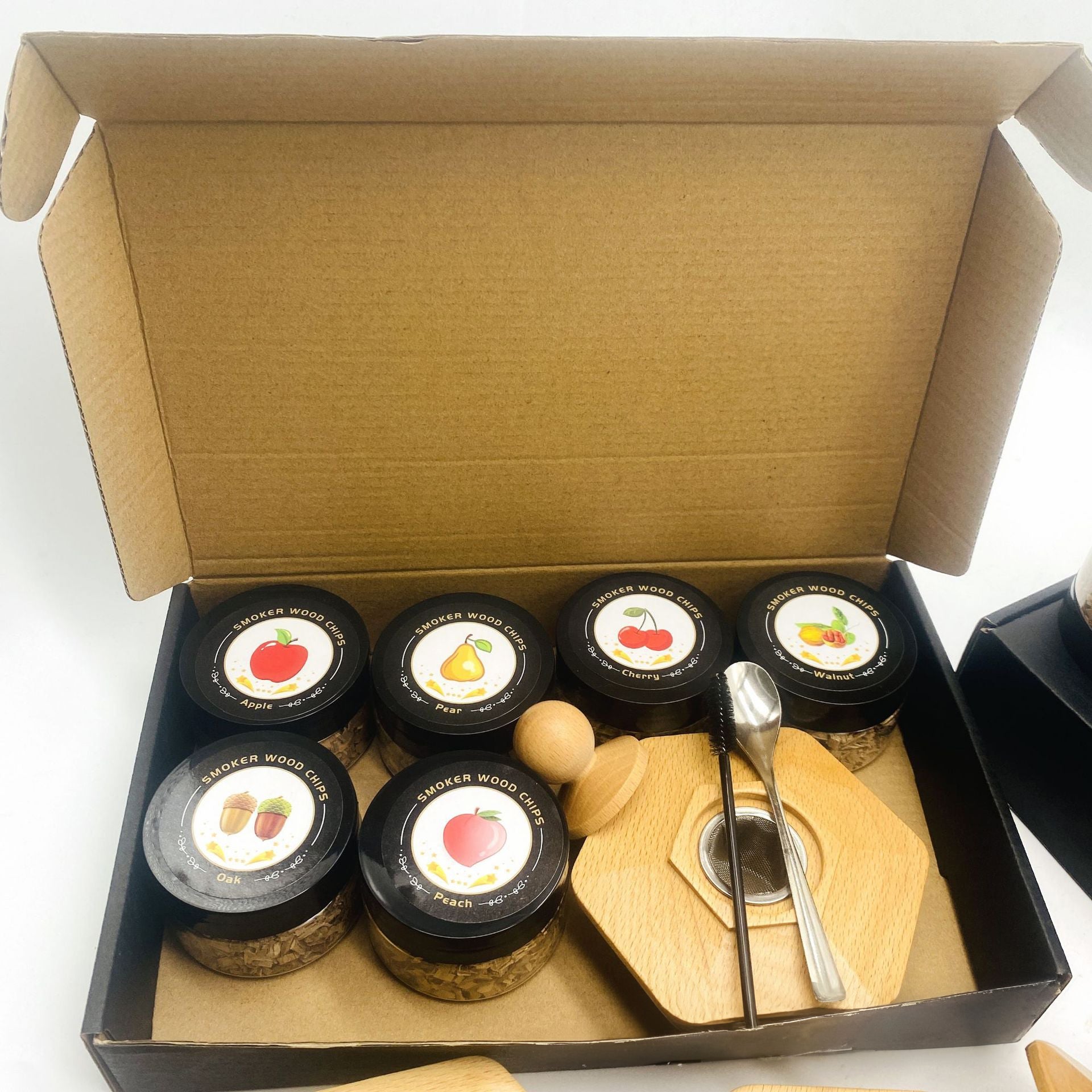 Cocktail Wood Smoker Hexagonal Round Saucer Bar Kitchen Smoking Tools Smoking Wood Cover 6pcs