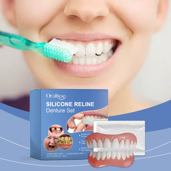 Silicone Resin Denture Set, Enhance Smile Appearance Comfortable Material Denture Beauty Care