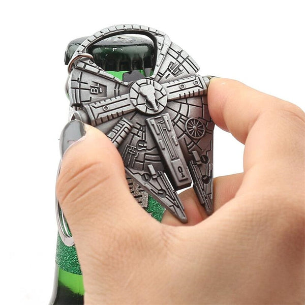 Movie Millennium Falcon Key Chain Cosplay Badge Bottle Opener Fashion Fancy Funny Souvenir Gift Spaceship Key Ring