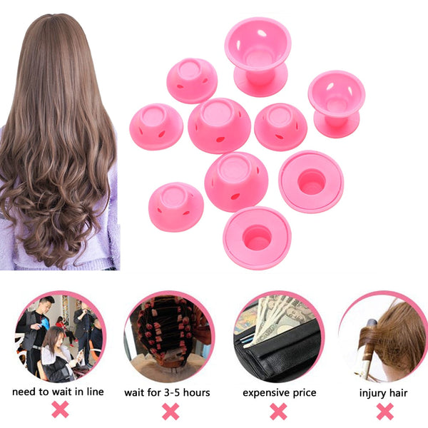 10/20pcs/set Magic Hair Care Rollers for Curlers Sleeping No Heat Soft Rubber Silicone Hair Curler Twist Hair Styling DIY Tool
