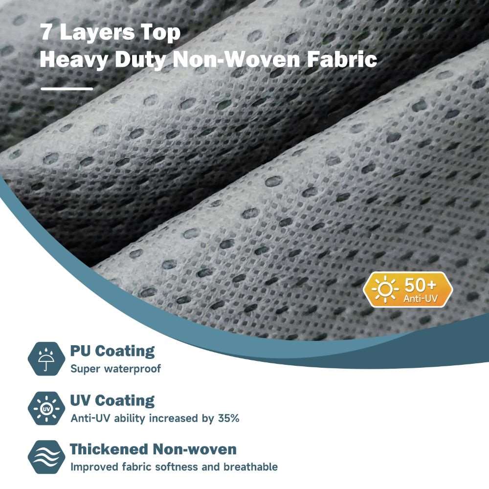 Umbrauto RV Cover,7 Layers Travel Trailer Cover, Waterproof Camper Cover,Grey