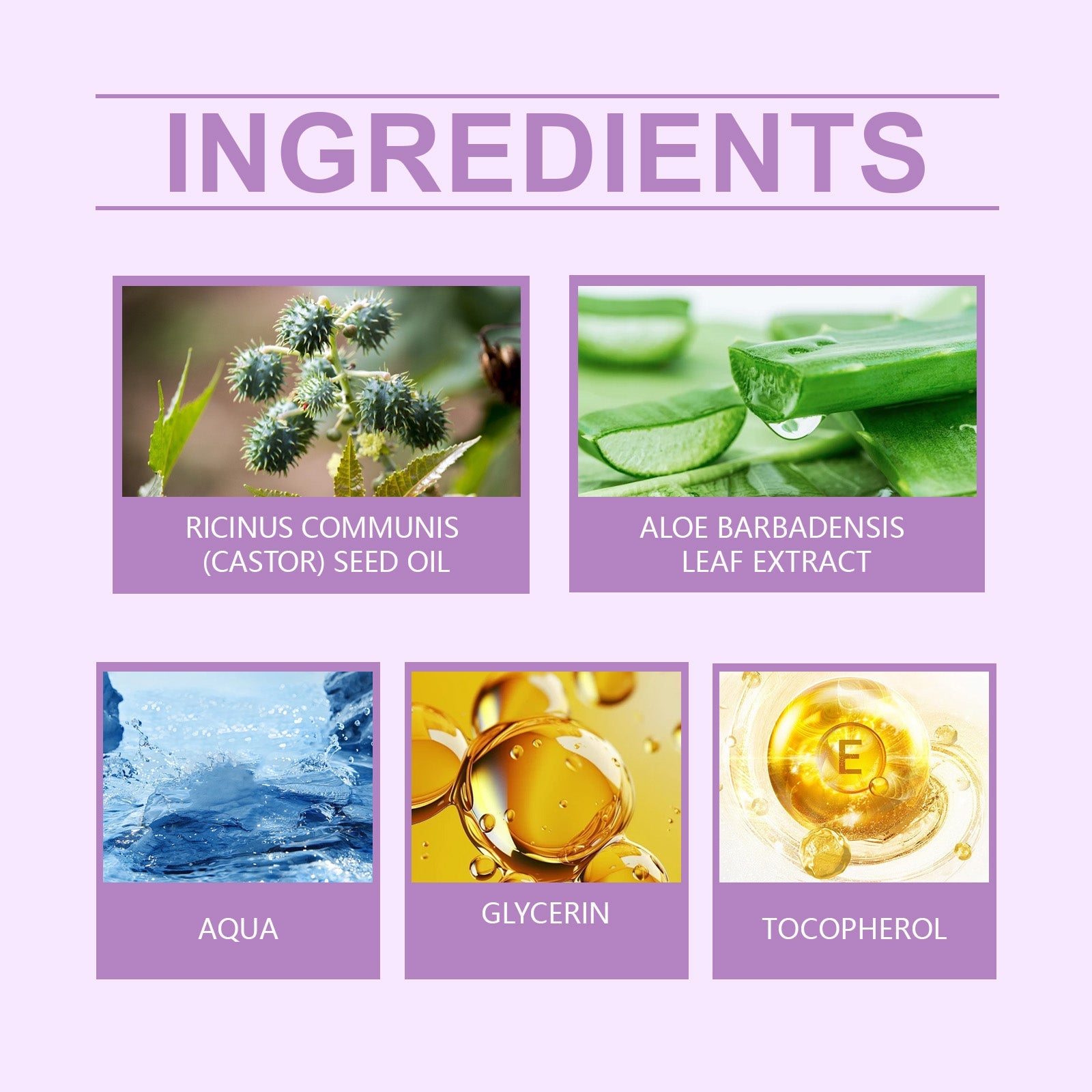 Ouhoe Black Castor Oil Eyebrow Eyelash Hair Soft Shine Skin Care Multi-Effect Care Essential Oil