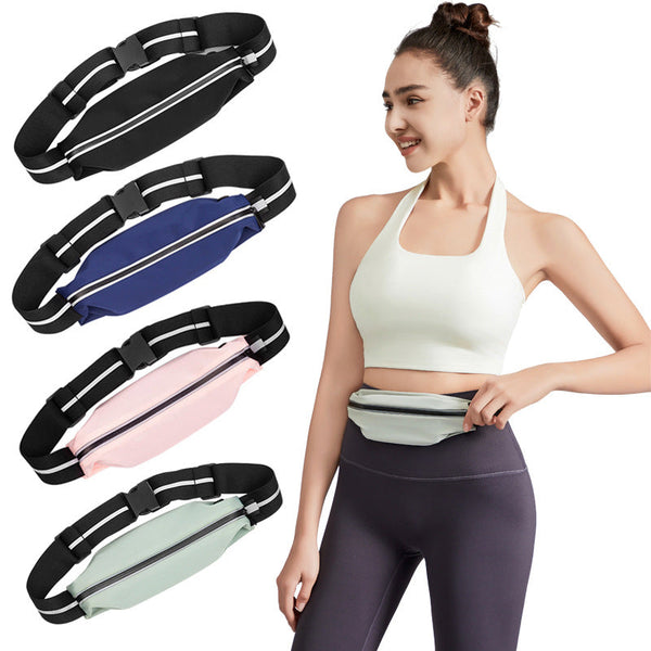 Sports waist packaging, mobile phone, men's and women's outdoor running waist bag, elastic and close fitting storage, waterproof and fashionable, not shaking