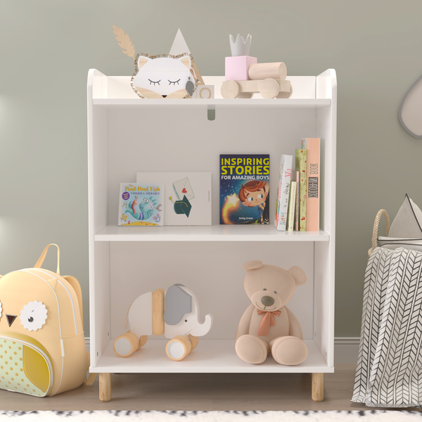 Kids 3-Tier Bookcase  Children's Book Display Bookshelf Toy Storage Cabinet Organizer for Children's Room
