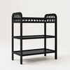 Baby Changing Table in Black Wood Finish with Safety Rail and Changing Pad
