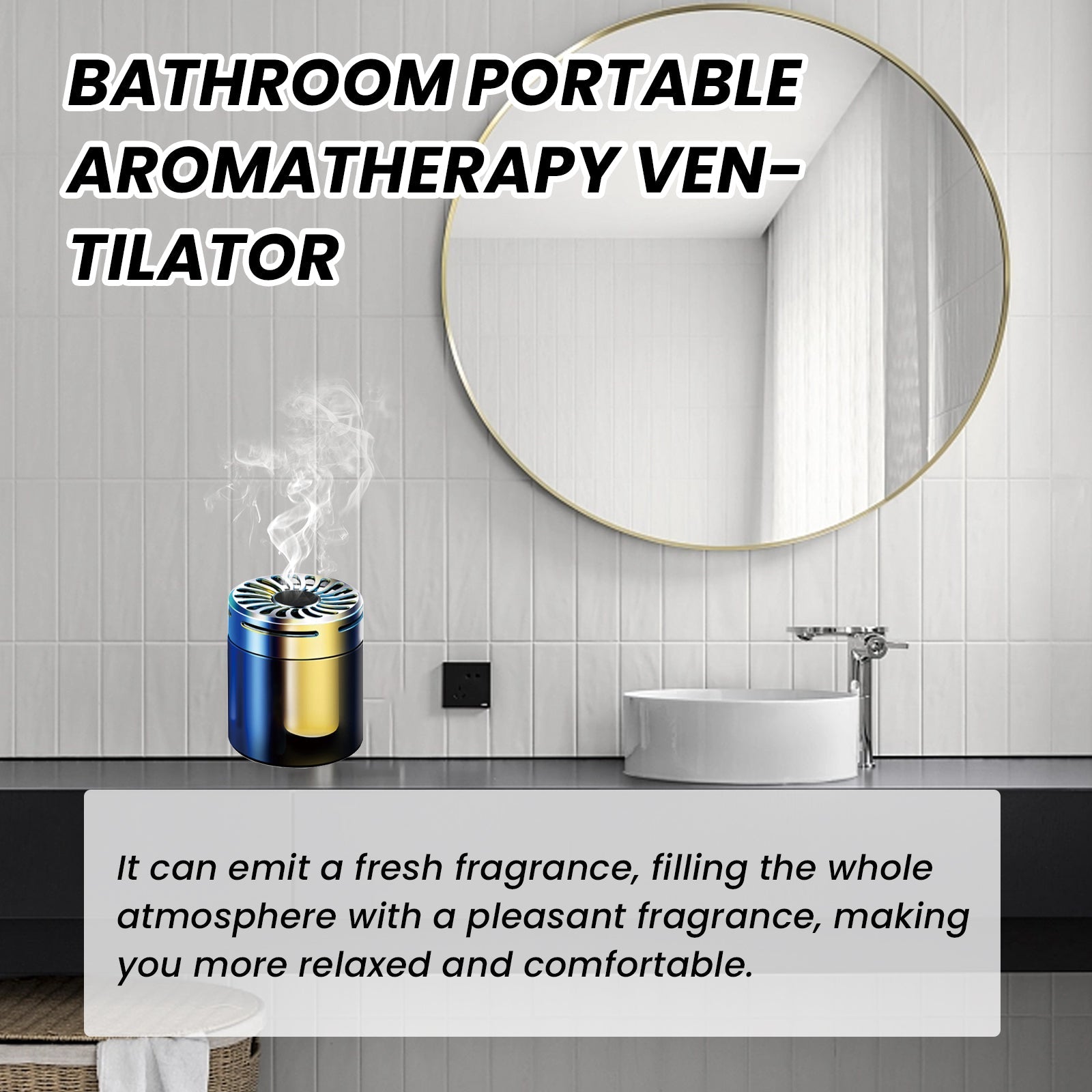 Bathroom Portable Ventilation Aromatherapy, Car Aromatherapy Bathroom Bedroom Deodorant Adornment