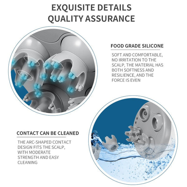 Head massager rechargeable head massager electric 3D scalp massager multifunctional head physiotherapy instrument