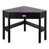 Corner Black Wood Computer Desk with Drawer