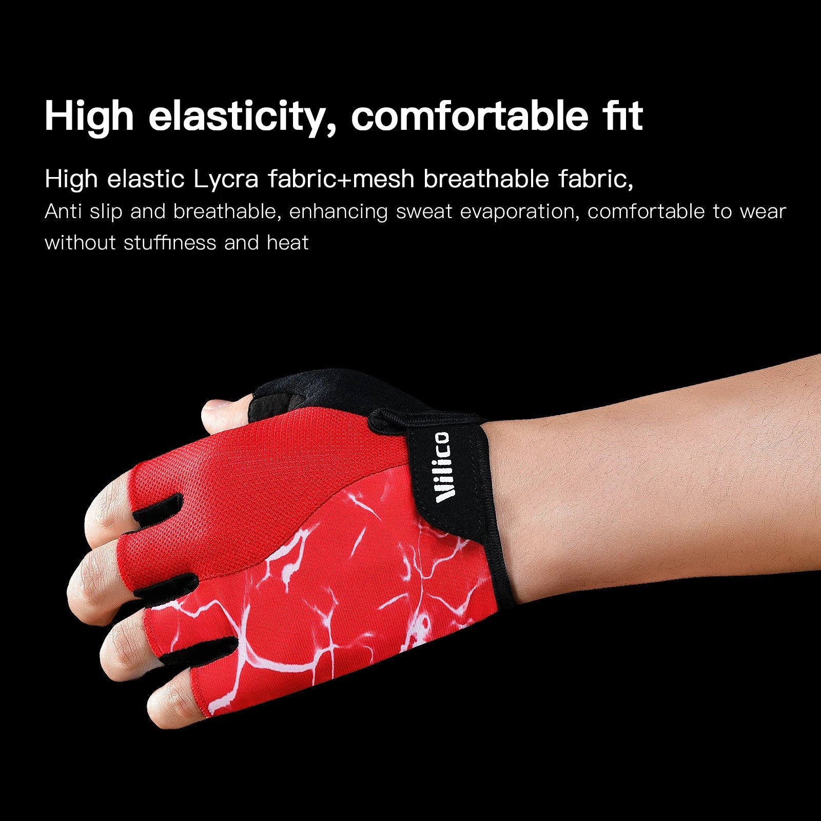 Outdoor Sports Fitness Half Finger Cycling Gloves Silicone Shock Absorbent Breathable Wear Resistant Half Finger Cycling Gloves