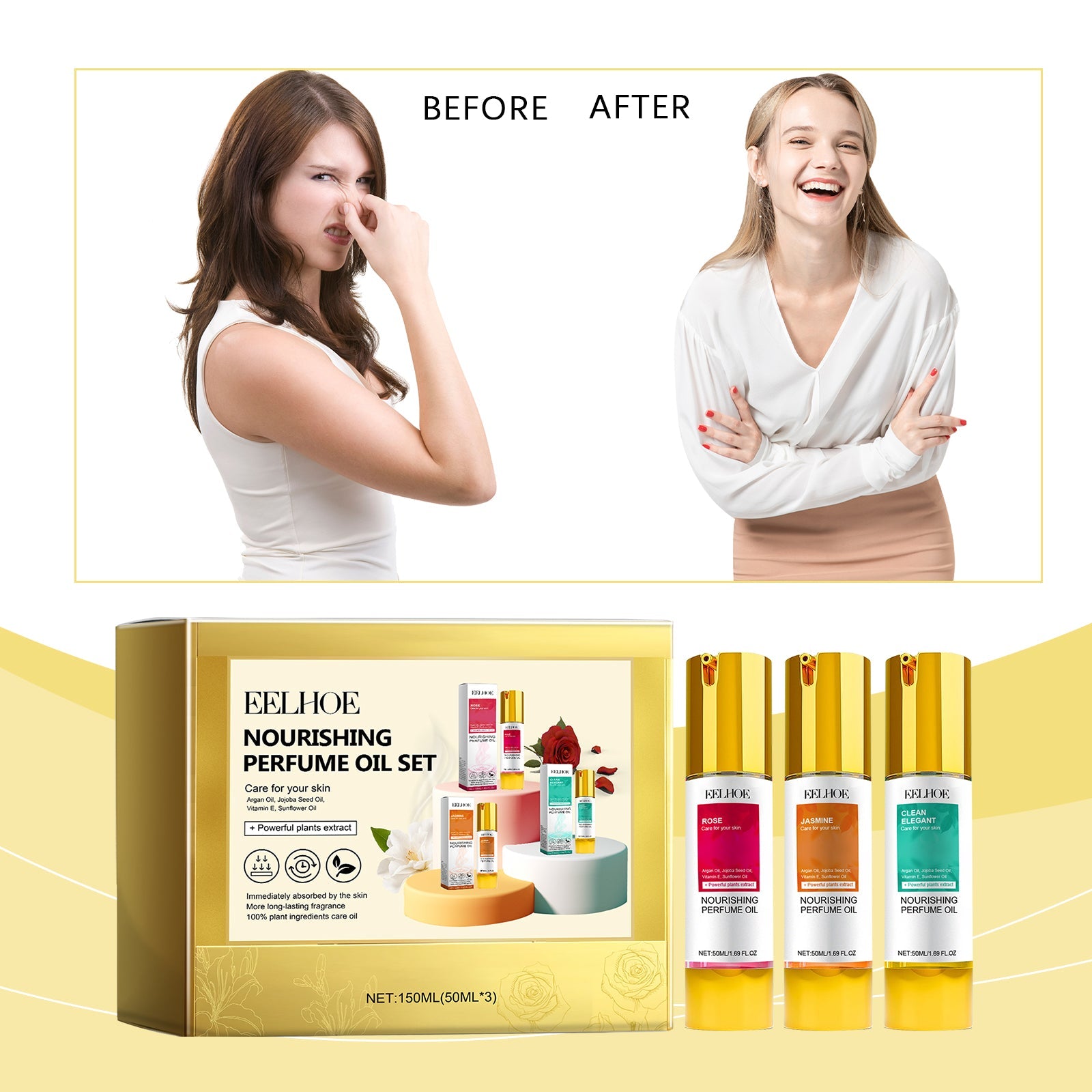 Women's Fresh Charm Perfume Set Women's Fresh Fragrance Lasting Light Scent Fresh Flower Fruit Scent