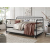 Twin size Black Rounded Iron Daybed with Roll Out Trundle Bed Frame