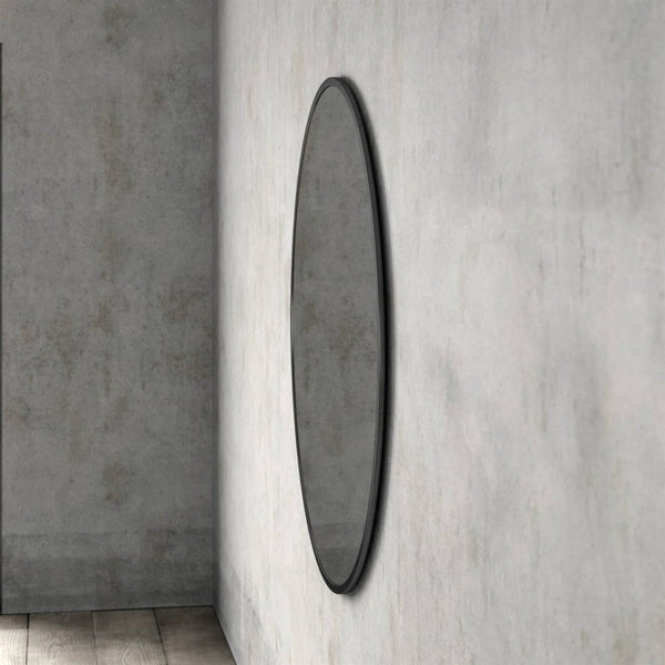 Round 42-inch Wall Mirror in Black - Living Room Bedroom Accent Bathroom Mirror