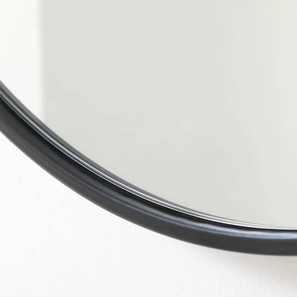 Round 39-inch Wall Mirror in Black - Living Room Bedroom Accent Bathroom Mirror