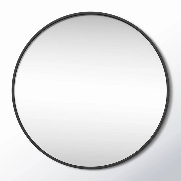 Round 39-inch Wall Mirror in Black - Living Room Bedroom Accent Bathroom Mirror
