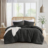 Twin/Twin XL Pre-Washed Pleated Microfiber Comforter Set in Black