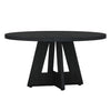 Modern Farmhouse 47-inch Round Kitchen Dining Table in Black Wood Finish