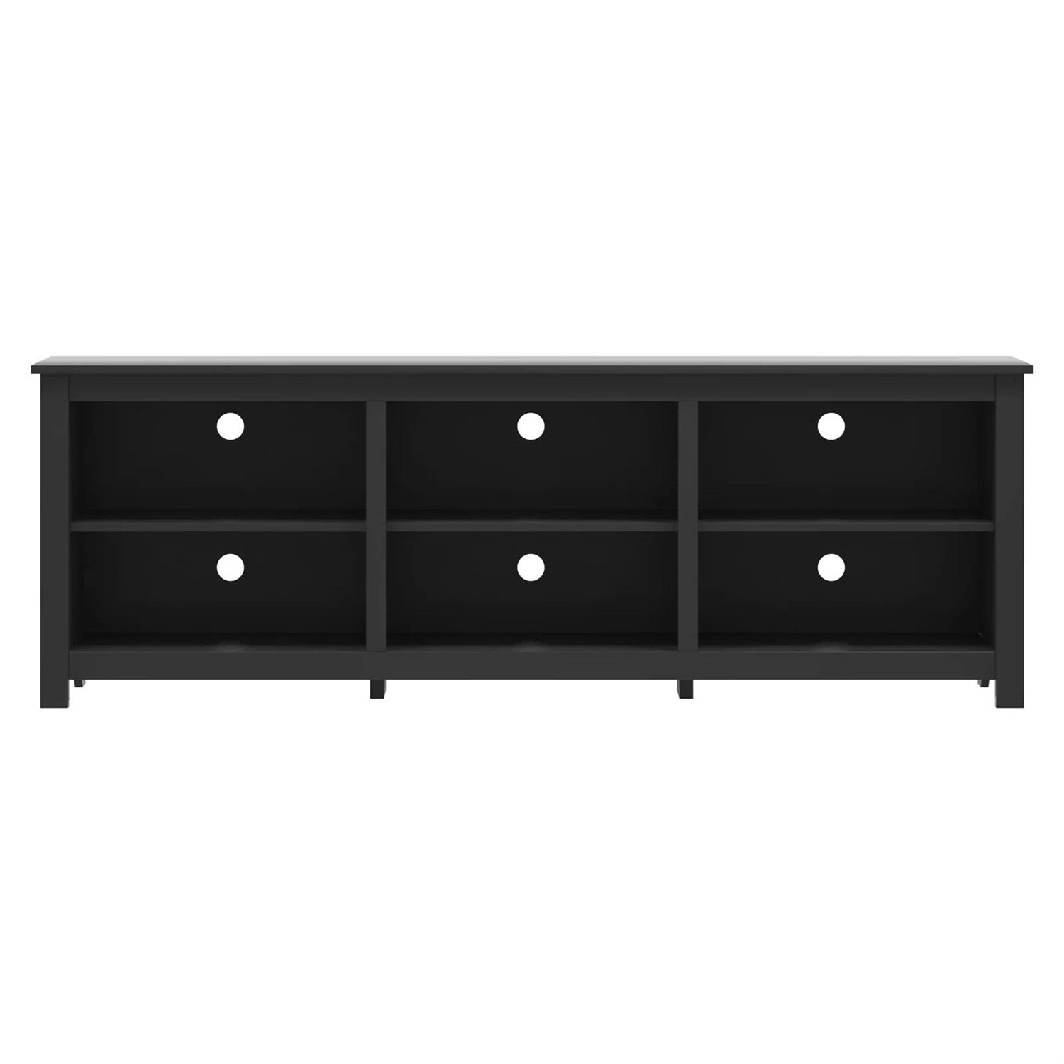 Farmhouse TV Stand in Black Wood Finish - for TVs up to 70-inch