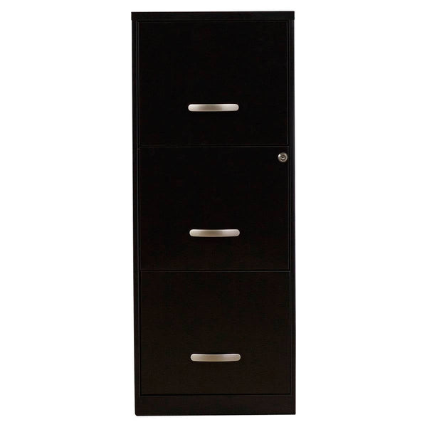 Black Metal 3-Drawer Vertical Key Locking File Cabinet