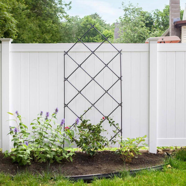 Outdoor 7-FT. Tall Wrought Iron Lattice Garden Trellis