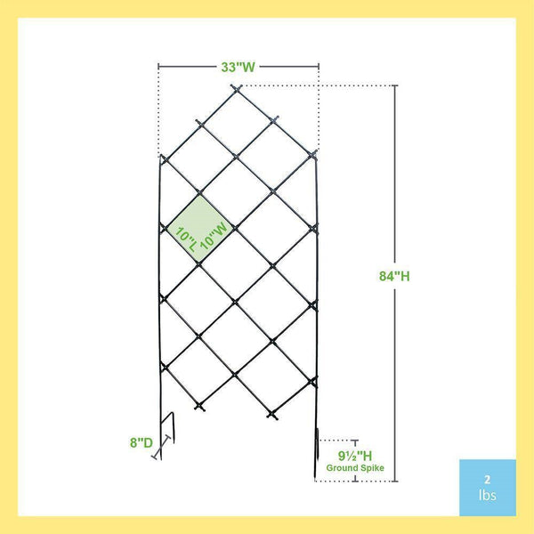 Outdoor 7-FT. Tall Wrought Iron Lattice Garden Trellis