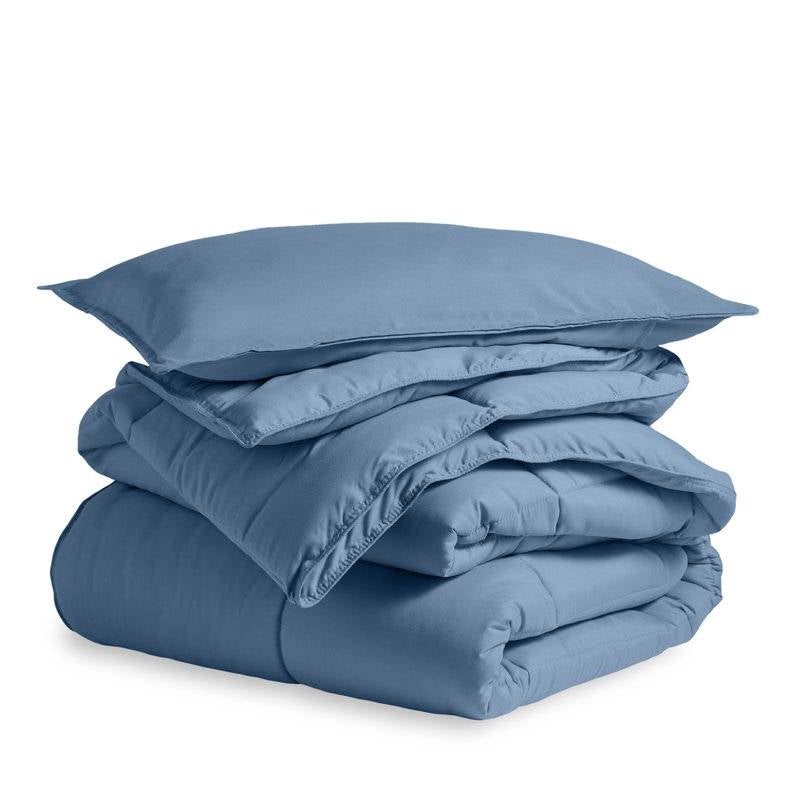 Full/Double Size All Season Super Soft Down Alternative Comforter Set Blue