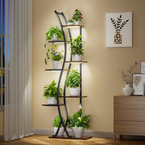 63-inch Tall Modern 6-Shelf Indoor Plant Stand Shelving Unit