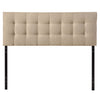 King size Beige Fabric Upholstered Headboard with Modern Tufting