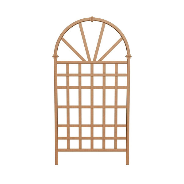 77-inch Outdoor Light Brown Vinyl Lattice Garden Trellis with Arched Top