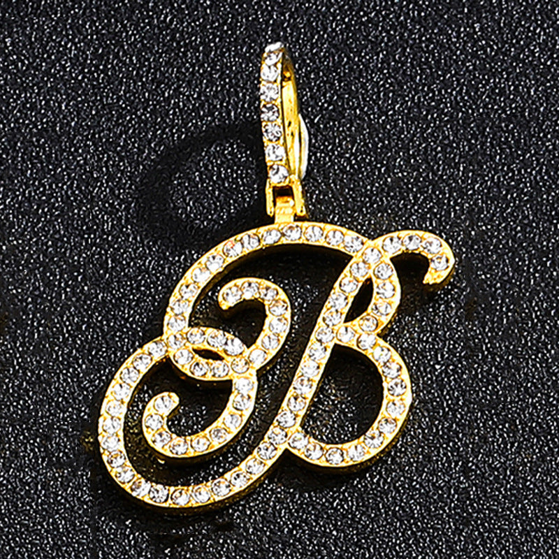 Hip hop accessories grass letter pendant melon seed buckle Cuban chain accessory