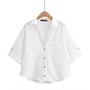 Elegant  Style Women's Fashion Casual Versatile V-Neck Short Sleeve Crop Shirt